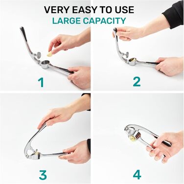 Преміум-подрібнювач часнику з нержавіючої сталі, ергономічна ручка, подрібнювач імбиру, легко мити, придатний для миття в посудомийній машині