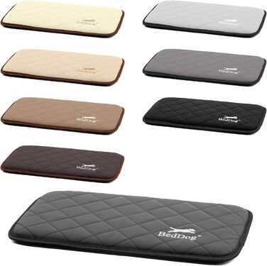 Килимок для собак BedDog® Nelly - м'який лежак для тварин з штучної шкіри, 90x60 см, пісочний/кремовий, SALAMANCA (антрацит)