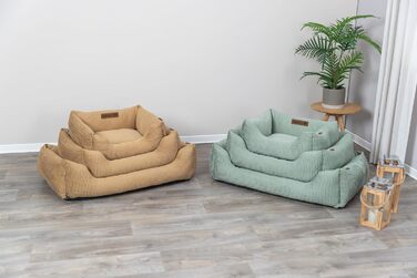 Тріксі лежанка для собак Марлі, 80 x 60 см, салатовий колір – зручна лежанка для середніх собак з якісного бавовняного покриття Canvas, м'яка та пральна – 37691 Salbei L 80 x B 60 x H 23 cm