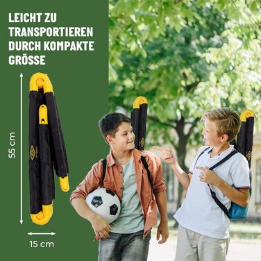 Ворота для футболу Umbro 50x44x44 см - Комплект 2 шт. - Складні, для дітей, для тренувань, металеві, чорно-жовті