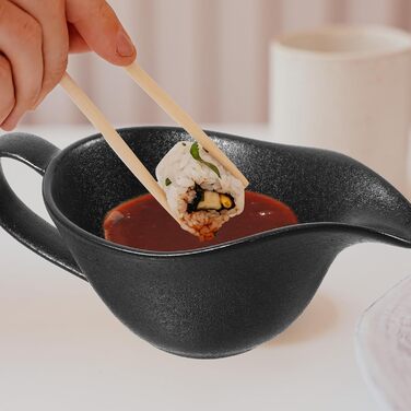 iplusmile Ceramic Sauce Boat, Porcelain Sauce Jug with Smooth Handle, Small Sauce Dish for Sauces, Salad, Dressing, Broth, Cream, Dishwasher Safe