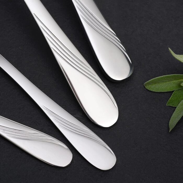 GRÄWE Cutlery Set for 6 People, Stainless Steel, Table Cutlery Set 24-Piece, Nickel-Free, Rust-Proof, Hand-Polished, Dishwasher-Safe - Stralsund Series