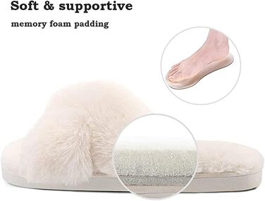 Тапочки жіночі зимові з плюшу, теплі, нековзні, зручні, білі, 39/40 EU