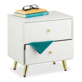 Relaxdays Bedside Table with Golden Legs
