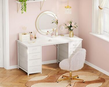 Комп'ютерний стіл Coleshome з 8 висувними ящиками для зберігання, білий (120x48 см)