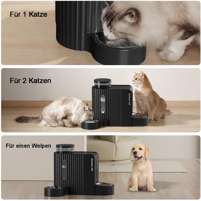 Gravity Pet Feeder - Automatic Cat & Dog Food Dispenser with Stainless Steel Bowls (6L x 2), BPA-Free, No Electricity Required