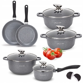Набір кастрюль та сковорідок Kamille, 10 предметів, для індукційних та газових плит