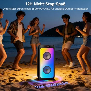 Караоке система JYX T10 з 2 мікрофонами, Bluetooth колонка RGB, портативна караоке-бокс з USB/TF/AUX/FM, для вечірок