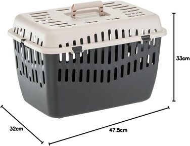 Переноска для кота Ferplast Binny 2, переноска для собаки, переноска для домашніх тварин, для маленьких собак та котів до 8 кг, складаний ручка M (48 x 32 x 33 см)