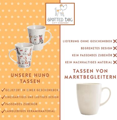 SPOTTED DOG GIFT COMPANY - Coffee mugs with dog motifs - Ceramic coffee cups - for coffee and tea - Gift for dog lovers - Set of 2