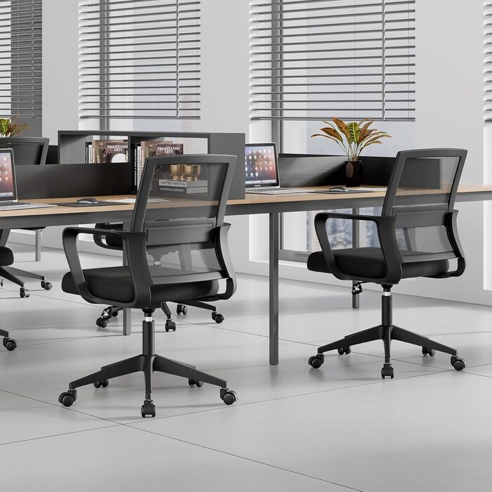 Офісне крісло Sukida, ергономічне, з підлокітниками, чорне