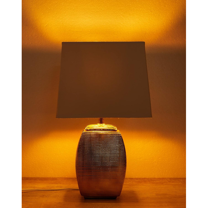 Настільна лампа BRUBAKER 2 шт. - Золота керамічна підставка, білий абажур - 38 см