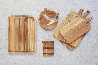 Cole & Mason H722131 Barkway Acacia Wood Cutting Board, Small, Serving Board/Wooden Board/Board with Handle, Not Dishwasher Safe