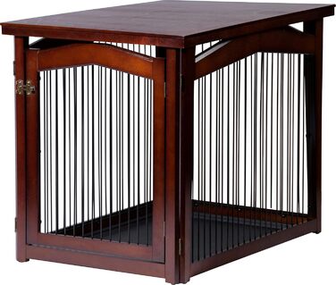 Дерев'яний вольєр для собак Dobar® розмір M з функцією столу - вольєр-будка для собак, 83 x 55 x 59 см, білий (коричневий, L 101 x B 71 x H 80 см)