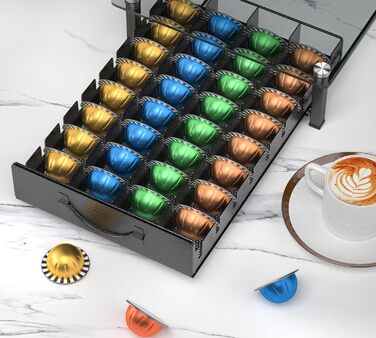 Тримач для капсул кави Nespresso Vertuo та Dolce Gusto на 50 капсул, металевий, сірий