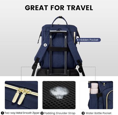 LOVEVOOK Рюкзак для жінок, шкільний/університетський, водонепроникний, з USB-портом, для роботи, подорожей, 17