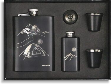 Набір фляг 260мл з нержавіючої сталі: фляга для віскі, міні-фляга, подарунок (зелений, сірий, для активного відпочинку)