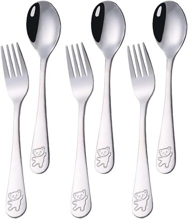 Набір дитячого столового приладдя Edeltahl (6 шт.): ложки, виделки, ложки для дітей від 3 років, з гравіюванням