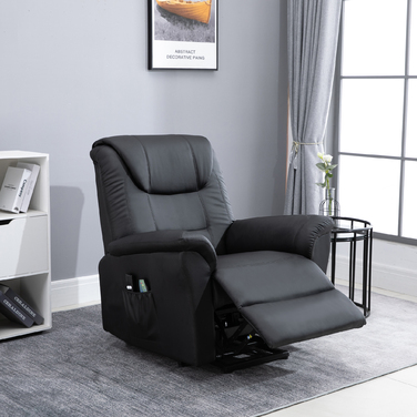 HOMCOM Recliner Chair with Rise Function, Electric Massage Chair with Heating Function, Adjustable, TV Chair with Remote Control