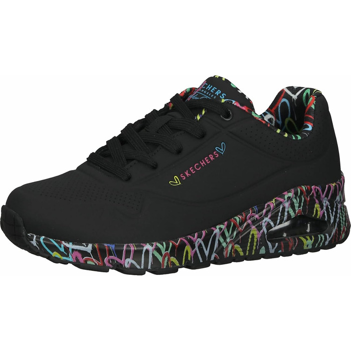 Дитячі кросівки Skechers 155506, чорний колір, підошва Durabuck, вставки з кольорової сітки