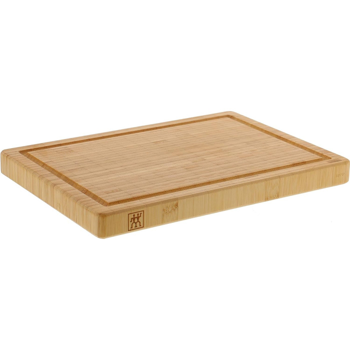 Обробна дошка ZWILLING з масивного бамбука з соковидоком, двостороння, велика, 42x31 см, срібляста