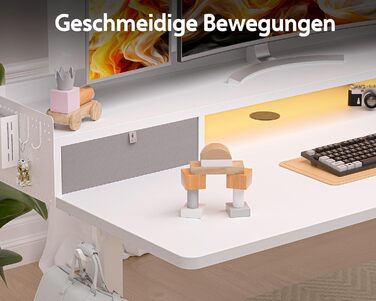 Electric Standing Desk with Drawers - 120x60cm Adjustable Height Desk for Home Office & DIY Pegboard