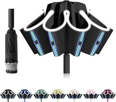Міцний парасолька-вертушка з 40 спиц, автоматичний парасолька Knirps, діаметр 105 см - для жінок та чоловіків (Чорний)