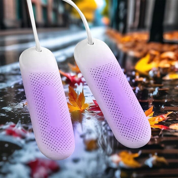 Електричний сушар для взуття USB з УФ-лампою, антибактеріальний, для взуття, рукавичок, шкарпеток, лижних черевиків (білий/фіолетовий)