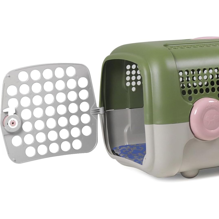 Транспортна переноска для собак та котів United Pets A.U.T.O. Design, Made in Italy, рожево-сіра, з гігієнічним килимком, 51x37x33 см