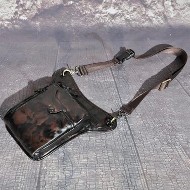 Чоловіча сумка з натуральної шкіри на ногу Le'aokuu - поясна/стегнова/туристична/похідна, для подорожей та активного відпочинку