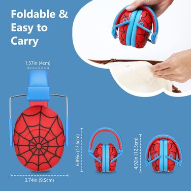 Навушники для захисту від шуму ProCase для дітей, червоно-сині