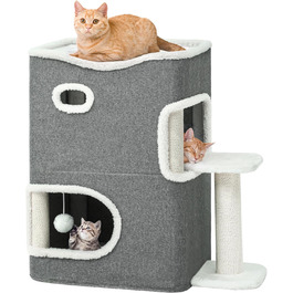 Кігтеточка-будиночок для котів, велика, з інтегрованою драбиною та місцем для відпочинку