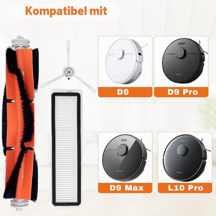 Комплект аксесуарів Dreame D9/D9 Max/D9 Pro/L10 Pro (12 шт): головні та бічні щітки, фільтри, інструменти для чищення