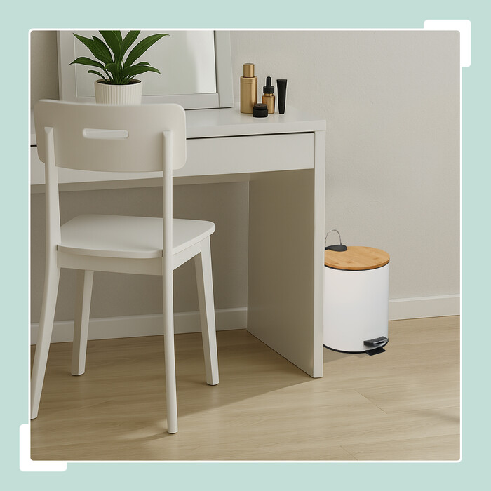 Relaxdays 2-Piece Bathroom Set with Waste Bin & Toilet Brush
