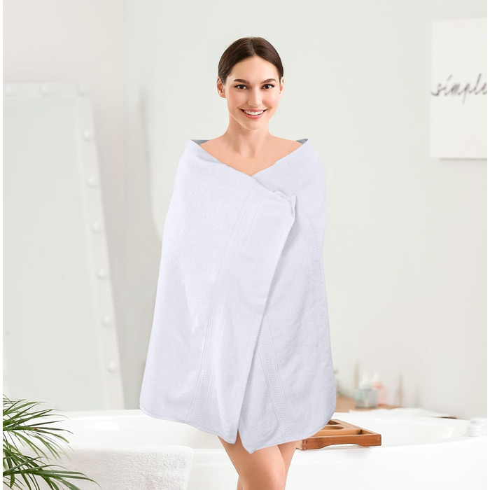 Набір банних рушників Utopia Towels з 100% бавовни, 69 x 137 см, гігроскопічні м'які рушники для душу з петлею для підвішування, білий, 4 шт.