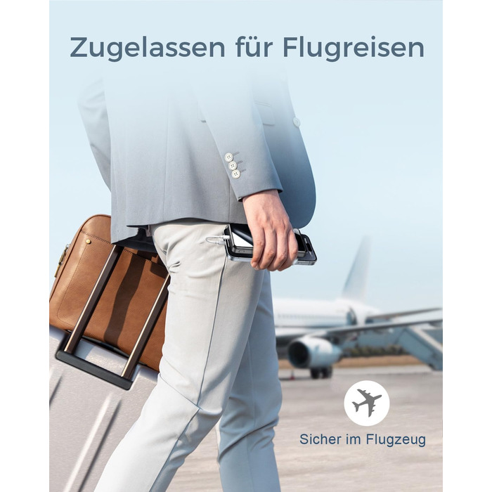 Портативний акумулятор Power Bank 26800mAh з LED дисплеєм, швидкою зарядкою 22.5W USB-C PD3.0 & QC4.0, чорний. Сумісний з iPhone 16 Pro Max, Galaxy S25 Edge/S24, планшетами