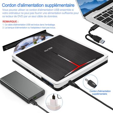 Зовнішній DVD-привід та записувач для ноутбука, Plug and Play USB DVD-бредер