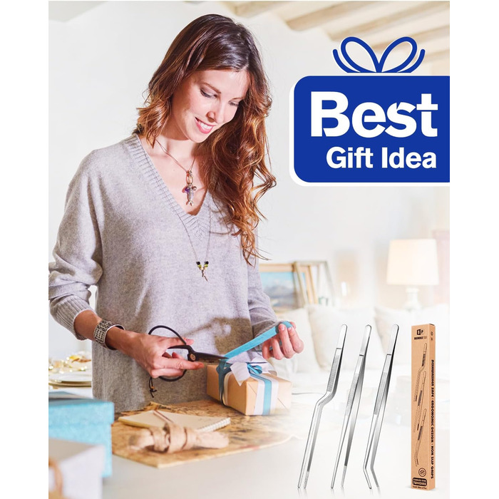 Набір кухонних пінцетів 10 дюймів, професійний, з нержавіючої сталі, для приготування, декорування та BBQ