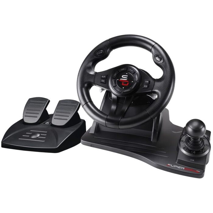 Руль SUBSONIC Superdrive Drive Pro з педалями, кермом, Paddles, вібрацією для Xbox Serie X/S, PS4, Xbox One, PC (програмований) (GS550)