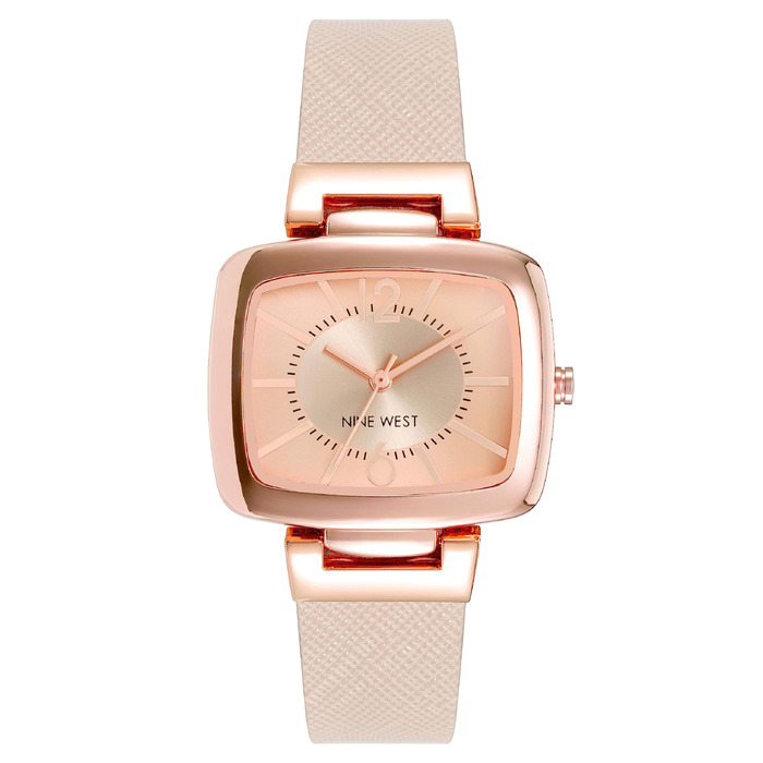 Жіночий наручний годинник Nine West з ремінцем (Blush Pink/Rose Gold)