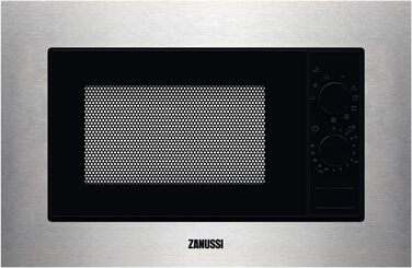 Вбудована мікрохвильова піч Zanussi ZMSN5SX, 17 л, 700 Вт, 6 рівнів потужності, чорний/нержавіюча сталь