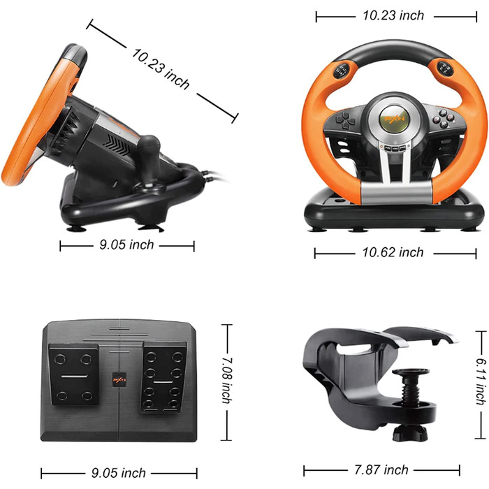 PXN V3II Racing Wheel - Ігрове кермо для PS3/PS4, Xbox, Nintendo Switch та PC, рожеве