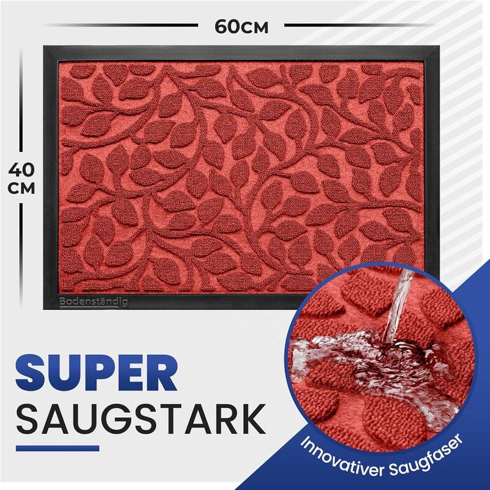 Килимок для дому та вулиці, 40x60 см - міцний, з рифленою поверхнею, для чищення взуття