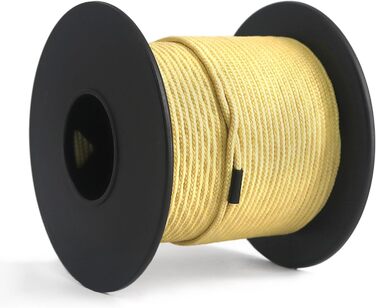 NewDoar Abrasion-Resistant Braided Kevlar Cord 1.5mm 50ft/120ft/200ft, 12-Strand Cord High Strength Wear-Resistant Flame-Retardant Suitable for Camping Kite String Fishing EDC Cords