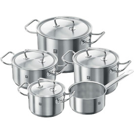 Набір каструль Zwilling Twin Classic з нержавіючої сталі, 5 предметів, індукційні, з 4 кришками