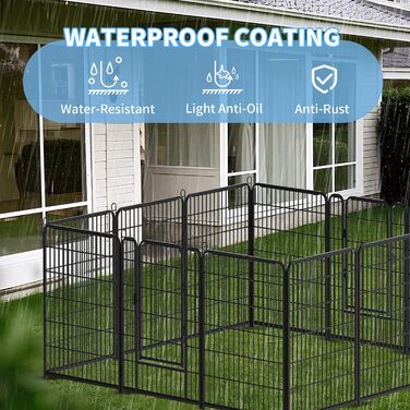 Забіг для цуценят Kuro Sagol 80 см - вольєр з автоматичним замиканням, для собак, котів, кроликів. Ідеально для саду та ігрової зони на відкритому повітрі. 6-секційний