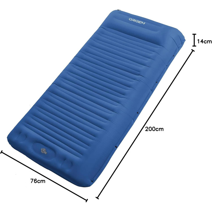 Килимок для кемпінгу Isomatte Origem, самонадувний, 14 см, ультралегкий, компактний, для подорожей, намету, гамака (блакитний)
