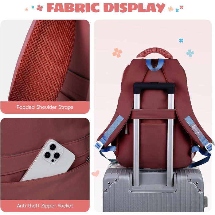 Шкільний рюкзак для дівчинки-підлітка, 2025, для старшої школи, водонепроникний, для ноутбука 15.6