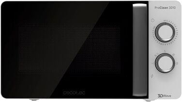 Мікрохвильова піч ProClean 3010, 20 л, покриття Ready2Clean, 700 Вт, 6 функцій, таймер 30 хв, режим розморожування, білий колір