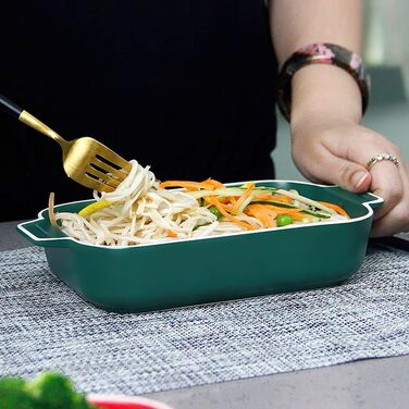 Форма для лазаньї, 2 шт, 22 x 12 см, керамічна, з ручкою, блакитна та зелена